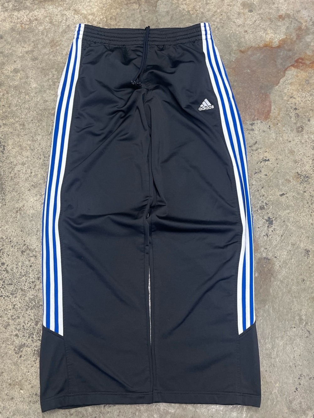 Y2K Adidas Track Pants Men’s Medium Black Loose Fit Breathable Soccer Streetwear